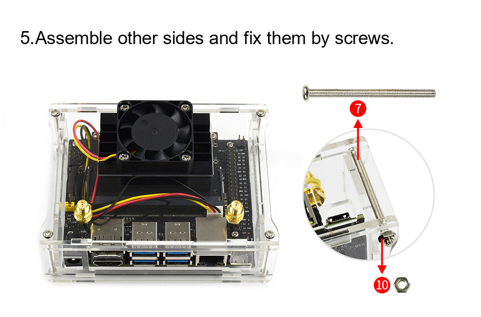 Jetson Nano Acrylic Clear Case - Screws